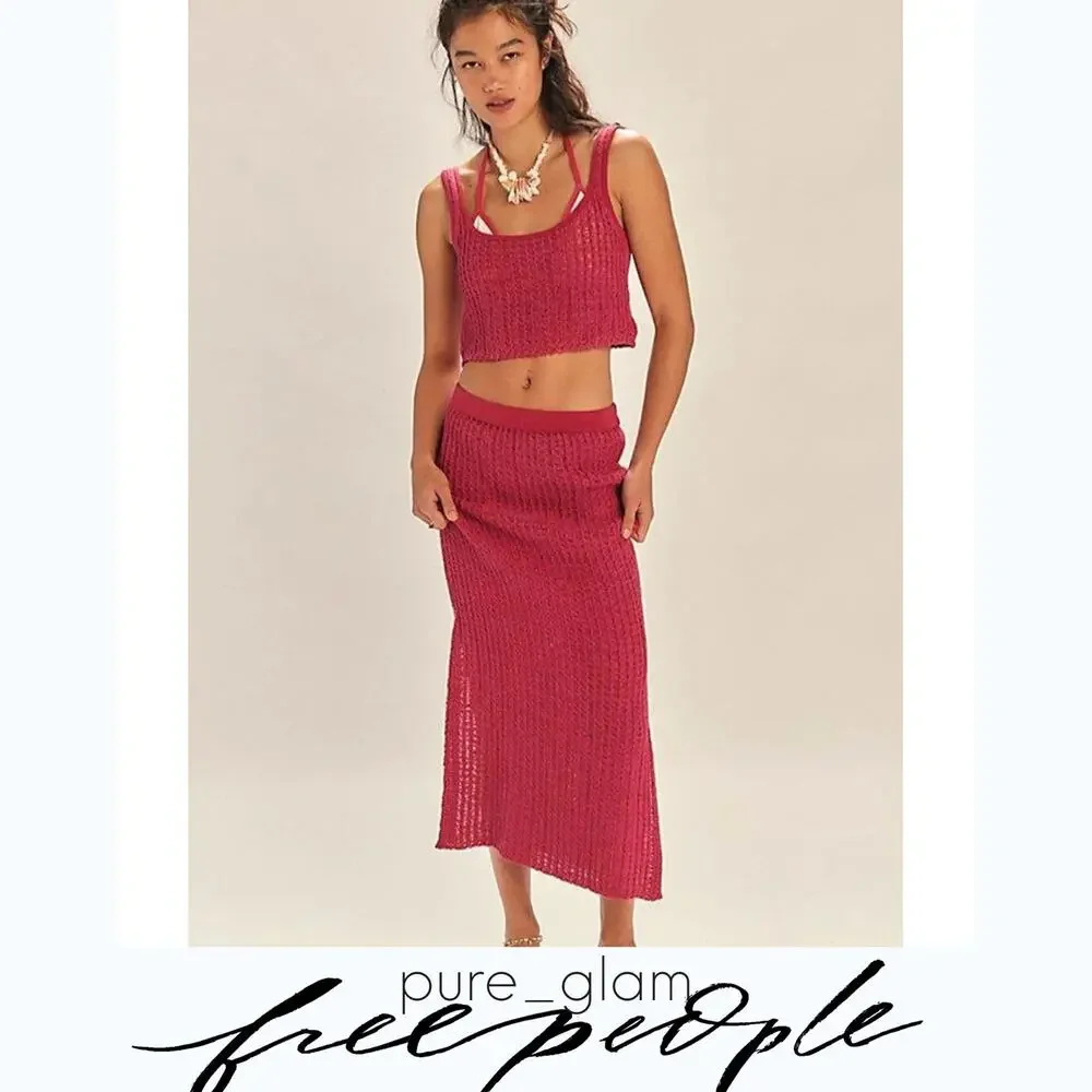 Free People crochet skirt set Free-est